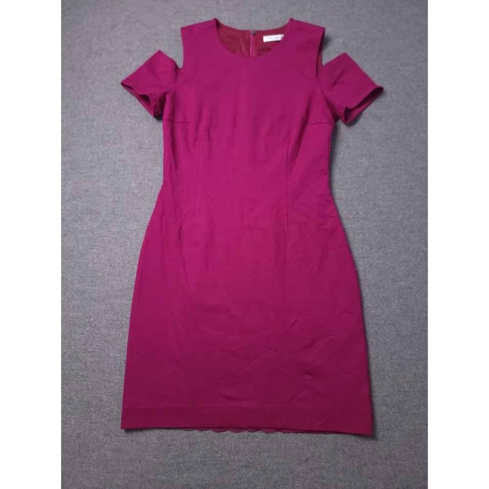 Trina Turk Women's Sheath Dress Pink Cold Shoulder Knee Length Stretch 6